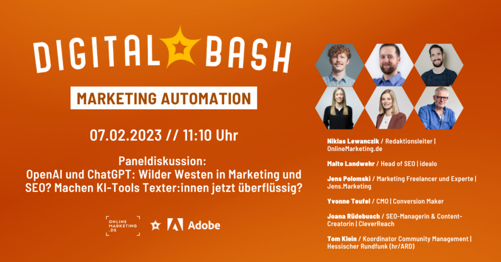 Unser Panel beim Digital Bash – Marketing Automation
